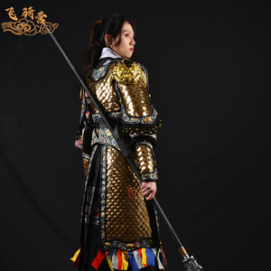 飞骑营 明制麒麟鱼鳞甲直身搭配中国甲胄铠甲盔甲真人可穿演出服