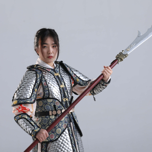 飞骑营 明制麒麟直身甲-中国甲胄古代铠甲盔甲金色银色汉服女cos