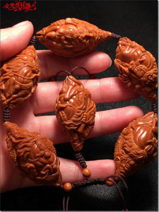 小党员苏工五虎上将王意强本工橄榄核雕纯手工精品梅林饱满大手串