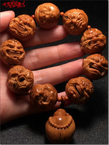 小党员苏工山鬼恶僧橄榄核2.2饱满大手串男款精品纯手工圆雕收藏