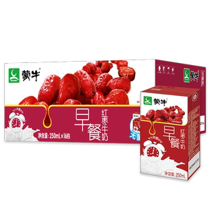 蒙牛旗舰店 早餐奶红枣味牛奶250ml*16盒整箱 新老包装随机发货