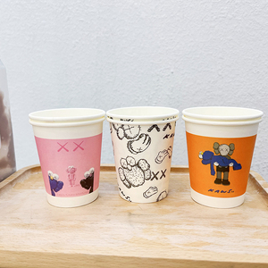 可爱芝麻街一次性加厚超厚纸杯办公室泡茶咖啡饮料家用个性纸杯