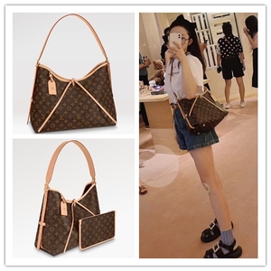 lv/路易威登女包新款carryall老花小号子母包购物袋单肩包m46203
