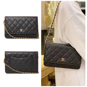 chanel/香奈儿女包新款woc发财包口盖包链条麻将包单肩斜跨包