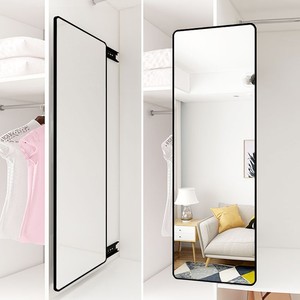 衣柜镜子内装隐形内置推拉全身穿衣镜柜一体镜安装在衣柜里的镜子