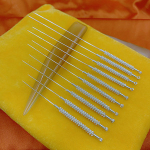 套装纯银盘龙针 足银999纯银针 挑刺水泡银质针 加硬s925拔罐银针