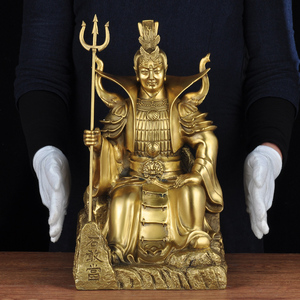 石敢当人物摆件铜泰山石敢当石将军家用客厅玄关供奉神像工艺品