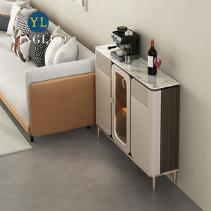 意式轻奢沙发边柜茶水柜现代简约小户型客厅靠墙柜超薄岩板餐边柜