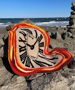 tufting记忆的永恒 卡地亚融化扭曲钟表创意艺术时针时钟手工地毯