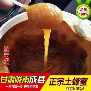 2019甘肃特产陇南成县新土蜂蜜秦岭正宗野生百花蜜原巢蜜500g孕妇