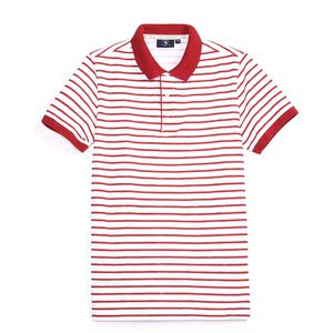 圣大保罗修身版撞色三粒扣短袖t恤