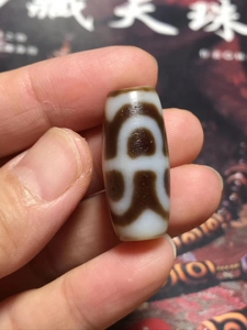 西藏天珠正品 台湾小卢嫩色系手工虎牙六瓣莲天珠 尺寸约29.4mm