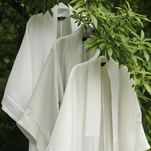 【子后汉服】天丝麻明制合领衫夏季日常百搭素色汉服半袖中长款