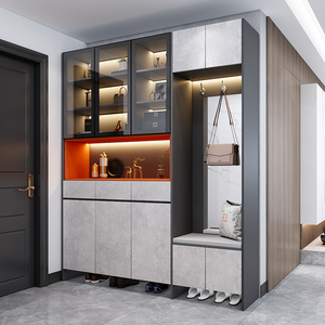 靠墙高柜厨房边柜客厅高档极简储物柜轻奢现代简约酒柜5人付款1000