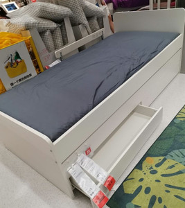 宜家 斯莱克床架带板条式床板 白色90*200厘米国内代购