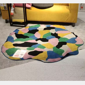 宜家 伊多萨尔 地毯 多色 150x150 厘米 卧室床边毯国内免代购费