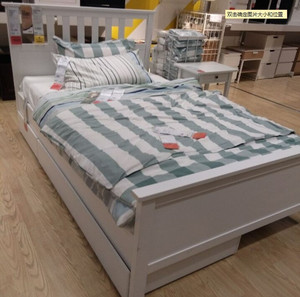 宜家 汉尼斯 床架 客厅单人床架 床板鲁瑞120*200厘米国内代购
