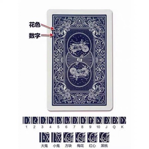 魔术扑克姚记969扑克牌背面能认花色魔术道具手法教学表演扑克