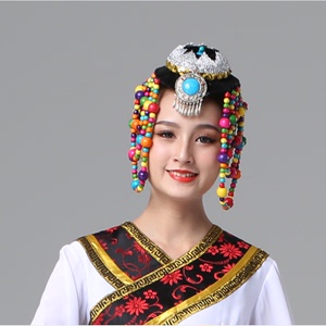 新款藏族演出头饰 藏族婚礼摄影头饰 藏服搭配头饰 手工制作