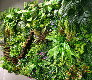 仿真植物墙绿植墙网红背景墙假绿色花假草室内绿植塑料草坪装饰