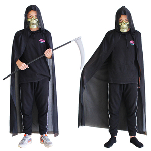 万圣节服装成人儿童黑色斗篷披风cosplay男巫师袍死神吸血鬼服饰