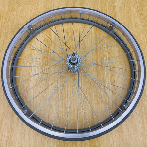 轮椅配件后轮24寸轮椅车轮子后大轮全套总成实心轮胎适用鱼跃轮椅