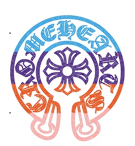 字母烫钻图贴克罗心水钻diy服装辅料羊绒衫烫钻烫图案加工成品