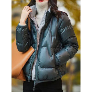 素素订女装旗舰店轻薄羽绒服短款2022秋冬新款时尚宽松面包服外套