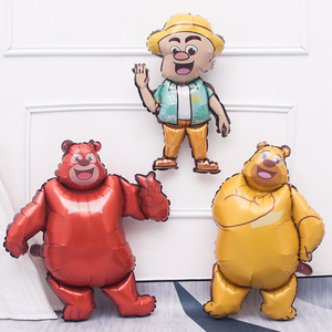 儿童生日派对布置装饰气球熊大熊二光头强熊出没主题卡通铝膜汽球