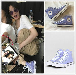 王菲同款紫色匡威converse 紫色高帮匡威