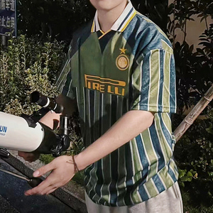 1995-96国际米兰复古风足球球衣客场浅绿短袖球服小众男女同款衫