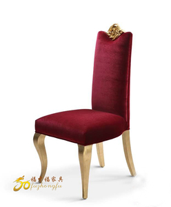 新古典高背椅 欧式餐桌椅 酒店家具金银箔餐椅 后现代实木椅子