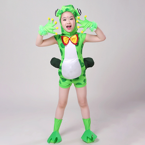 六一青蛙儿童演出服女童动物舞蹈服民族服装舞台装小荷风采表演服