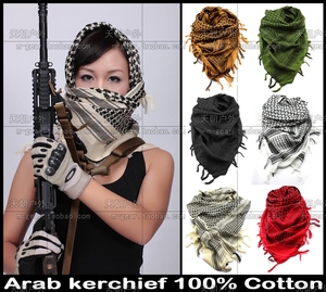正品美式超厚100%纯棉版战术阿拉伯头巾围巾方巾披肩中东巾22色