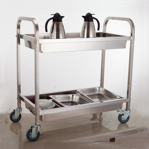 加厚不锈钢餐车酒店手推车双层餐厅送餐车收碗车火锅店饭店小推车