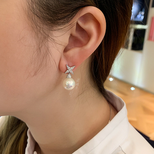 专柜直采 apm monaco 5月新款 单只925银繁星珍珠apm耳环耳钉女