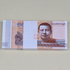 全新真币 柬埔寨100瑞尔100张 整刀亚洲外国钱币收藏货币各国外币