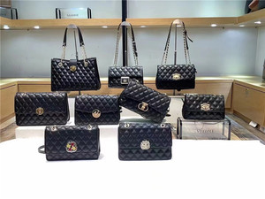 维克萨斯正品牛皮女包洋气小香风菱格链条单肩斜挎包2021潮高级感