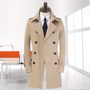 巴宝莉男装春秋装中长款风衣男装翻领英伦外套韩版修身上衣双排扣