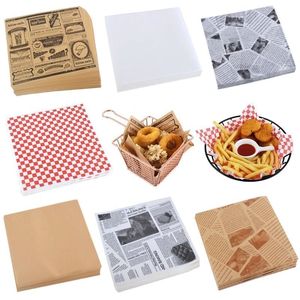 美式防油纸薯条汉堡炸鸡烘培油炸烧烤硅油纸创意印花餐厅吸油垫纸