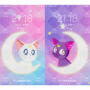 高清美少女战士露娜luna与亚提密斯情侣手机壁纸 2枚