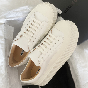 jilsander小白鞋明星杨丞琳徐璐同款饼干鞋真皮厚底增高松糕鞋女