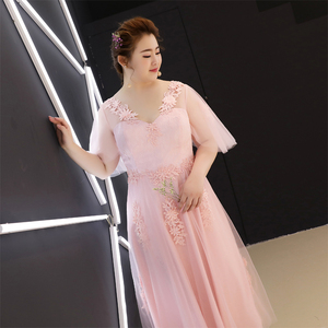 大码礼服女胖mm伴娘服2019新款新娘敬酒服加肥200斤显瘦中长款夏