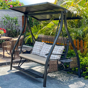 户外庭院铸铝合金双三人荡秋千别墅摇椅休闲吊篮室外花园秋千吊椅