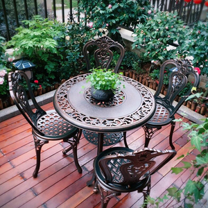 户外铸铝桌椅组合欧式别墅组合花园家具室外露天阳台庭院铁艺桌椅
