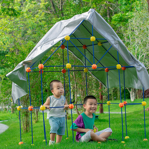 幼教儿童益智拼搭拼插构造大型积木帐篷室内外城堡建筑玩具男女孩