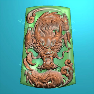 扫描图龙牌玉雕图龙牌挂件浮雕jdp深雕正龙头精雕图正面龙头牌子
