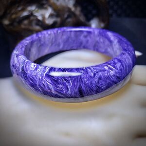 天然紫龙晶手镯宝石查罗石紫色玉石皇家龙纹时尚饰品礼物