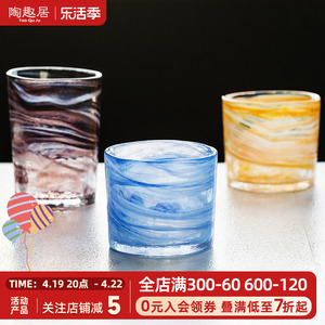 陶趣居日本进口玻璃杯月夜野工房手工玻璃水杯女彩色创意家用杯子