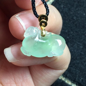 翡翠玉吊坠高冰种裸石黄翡唐马生肖木那雪花棉镶嵌定制女lirenxuan